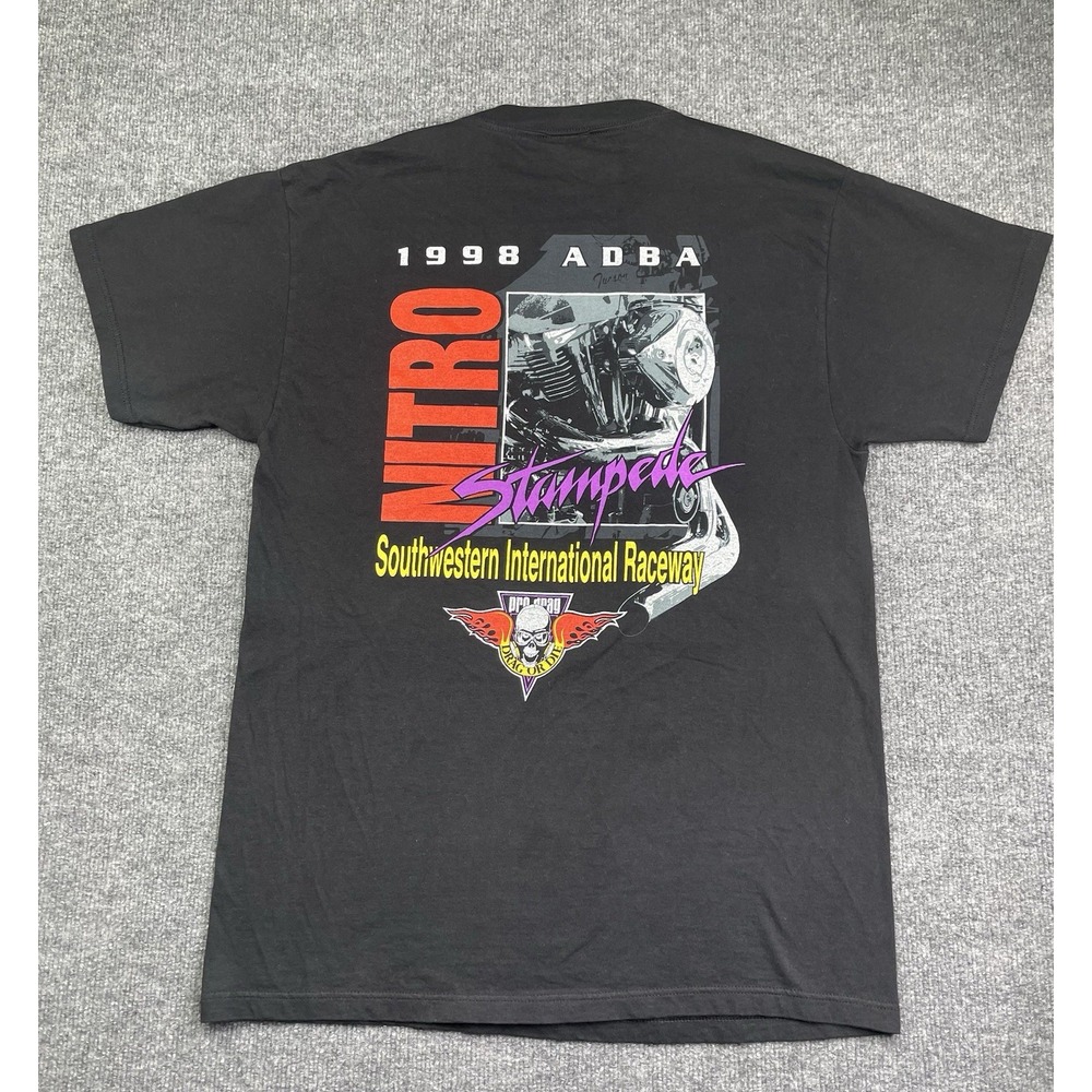 Tultex T-Shirt Mens Large Black 1998 ADBA Nitro Stampede Drag Racing Vintage
